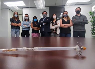 Starling Medical team with UrinControl device